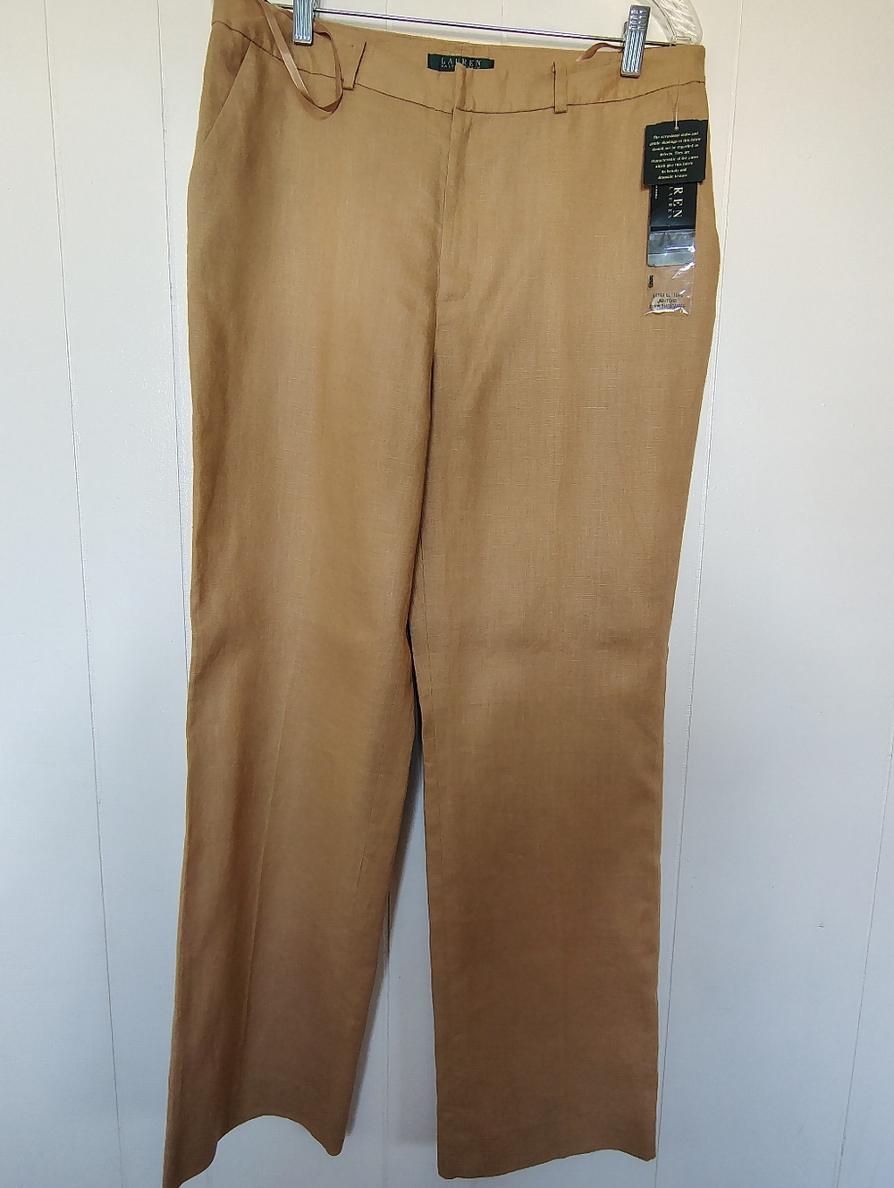 Lauren Ralph Lauren Tan Linen Blend Dress Pants Size 12 - Picture 4 of 13